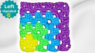 How to Crochet a Mitered Granny Square Left Handed [upl. by Clayborn]