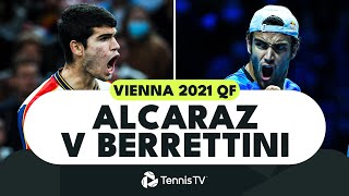 Carlos Alcaraz vs Matteo Berrettini Brilliant First Meeting  Vienna 2021 QuarterFinals [upl. by Nivad391]