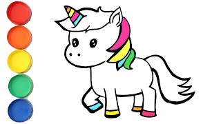 Coloriage LICORNE 🦄 Colorier Dessiner Licorne Kawaii 🌈 Coloriage Unicorne et dessin pour enfants [upl. by Yrreb]