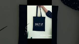 Handpainted tote bagtotebagtotebagcanvas totebagcustom shortsviral handmade giftideas artist [upl. by Ahsrat]