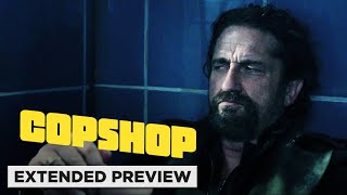 Copshop Starring Gerard Butler  Teddy Takes Advantage Of A False Alarm  Extended Preview [upl. by Girand]