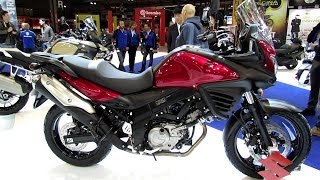 2014 Suzuki VStrom 650 ABS Red Walkaround  2013 EICMA Milan Motorcycle Exibition [upl. by Benil]