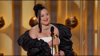 Lily Gladstone Wins Best Female Actor – Motion Picture – Drama I 81st Annual Golden Globes [upl. by Esylle]