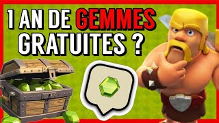 COMBIEN DE GEMMES GRATUITES SUR 1 AN   CADEAUX SUPERCELL  Clash Of Clans [upl. by Ortiz560]