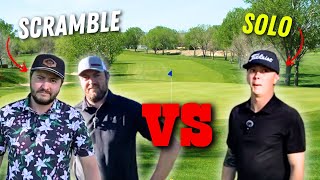 2v1 Scramble Against Low Handicap Golfer Can we Compete [upl. by Mallon]