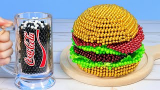 DIY FAST FOOD Hamburger From Magnetic Balls  Best of ASMR Magnet Cooking [upl. by Enilesor]