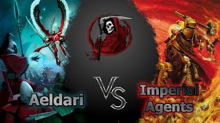 Aeldari vs Imperial Agents Warhammer 40k Battle Report [upl. by Aerdnahs]