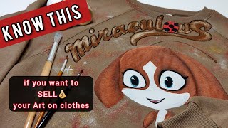 7 TIPS for Painting on Clothes  3D fabric paint process demonstration [upl. by Leummas]