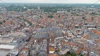 Haarlem Netherlands The Church of St Bavo is a Gothic temple Panoramic view of Haarlem city c [upl. by Fifi]