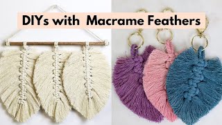 DIYs with Macrame Feathers  macrame for beginners diy homedecor craft [upl. by Tibbetts]