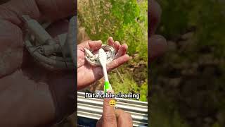 How to clean mobile data cable  charging cable cleaning lifehacks shorts [upl. by Odrawde]