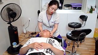 Vietnam ASMR Massage Face amp Wash Hair with Beautiful Vietnamese Girl in RICESPA 6 USD Relax Service [upl. by Eciram]