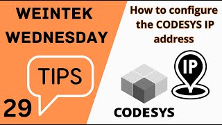 29 How to configure the IP address of CODESYS on a Weintek HMI  Weintek USA [upl. by Adirem12]