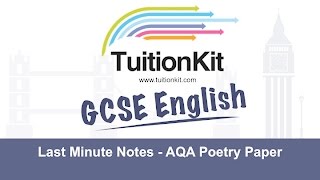 GCSE English Revision  Last Minute Notes  AQA Poetry Paper [upl. by Rozanna]