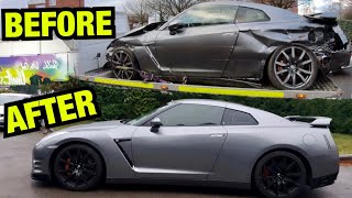 Rebuilding a salvage NISSAN GTR in 10 minutes [upl. by Alliuqahs679]