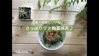 夏の朝食にいいね♪ さっぱりツナ梅薬味丼♪ [upl. by Enenstein]