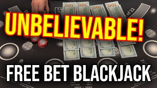 THE MOST INCREDIBLE THING HAPPENED FREE BET BLACKJACK IN LAS VEGAS [upl. by Herculie]