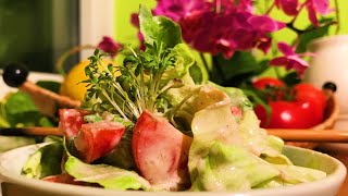 Cress Tomato Butterhead Salad with Garlic Cashew Dressing  Take 3 [upl. by Aniles]