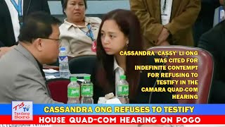 Cassandra Li Ong was cited for contempt for refusing to testify in the camara quadcom hearing [upl. by Pepi950]