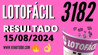 🍀 Resultado Lotofácil 3182 [upl. by Sailesh767]