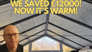 DIY Leka Insulated Conservatory Solid Tiled Roof DAY 2 [upl. by Renrew]