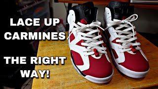 Best way to lace up shoes  How to tie Carmine 6s  Nike  Jordan [upl. by Ahseekat]