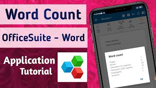 How to Count total wordscharacters paragraphs in Word document File in OfficeSuite App [upl. by Isa]