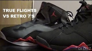 Jordan True Flight VS Air Jordan 7 Shoe Comparison Review With DJ Delz [upl. by Sinnej]