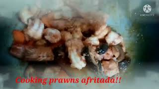 cooking prawn afritada my own recipe NelzTaiwan [upl. by Meadow]