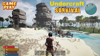 Undercraft ★ Gameplay ★ PC Steam  Free DEMO test  Survival sandbox game 2022 [upl. by Ahsakal]