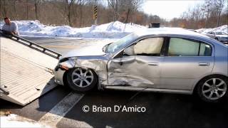 Braintree MA  Two Car Crash Sends At Least One to Hospital  Pearl amp Ivory Sts  22515 [upl. by Nyberg6]