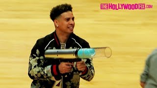 Austin McBroom Shoots Free Shirts To Fans With A Merch Gun At The ACE Family Basketball Game 62919 [upl. by Gillmore]