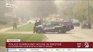 Police surround house in Inkster after shots fired at officers [upl. by Nonnahsed]