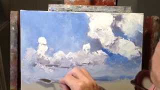 James Pratt Online Palette Knife Painting Academy FREE Painting Basic Skies and Clouds [upl. by Jak]