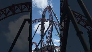 Copperhead Strike Flyby  carowinds rollercoaster cedarfair cedarfairparks amusementpark [upl. by Amikay196]