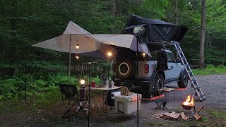 Escape to Nature Secluded Riverside Camping Adventure  Relaxing in cozy Tarp Shelter Comfort food [upl. by Ahteral717]