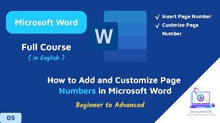 How to Add and Customize Page Numbers in Microsoft Word  Developer Maddy [upl. by Lemor]