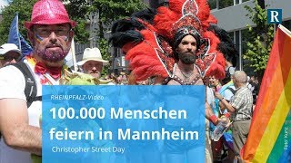 Mannheim 100000 Menschen feiern Christopher Street Day [upl. by Asilad944]