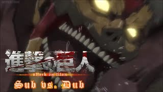 The Armored Titans roar  Sub vs Dub [upl. by Goulette]