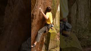 Taking falls from a scary British highball climb bouldering [upl. by Jews]