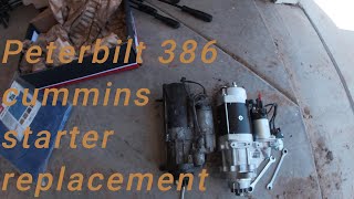 Peterbilt 386 Cummins starter replacement [upl. by Alarise]