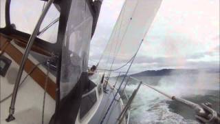 High wind sailing on Bellingham Bay  heavy weather on Horizen Nov 18 2012  Catalina 36 [upl. by Eahc110]