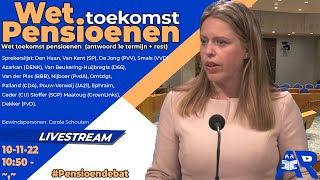 Terugkijken Wet toekomst pensioenen beantwoording Carola Schouten  Pensioendebat Tweede Kamer [upl. by Brittany]