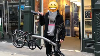 Brompton T Line  Titanium  test ride  Brompton Junction London Covent Garden [upl. by Olympie]