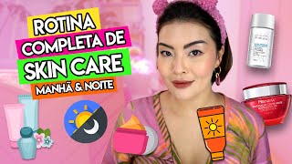 SUGESTÃO DE ROTINA DE SKINCARE DO DIA TODO✨🎉 [upl. by Aicilana704]