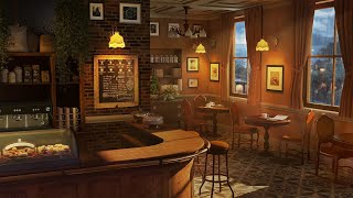 Vintage Coffee Shop Ambience  Smooth Piano Jazz Music w Rain for Studying Work amp Relaxation [upl. by Ahsienroc]