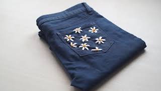 Bordado Flores  Jeans [upl. by Melvena]