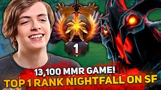 13100 MMR GAME TOP 1 RANK NIGHTFALL on SHADOW FIEND CARRY [upl. by Morgan]