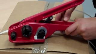 how to use strapping tensioner amp sealer tool [upl. by Yrome713]