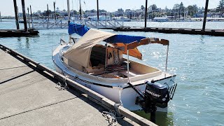 Overnight sail ComPac Sun Cat 17 gaff rigged catboat sailboat pocket cruiser Columbia river [upl. by Sundin692]